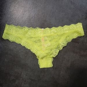 Victoria's Secret Pink Extra Low Rise Cheeky Yellow Lace Panties, Medium, NWT